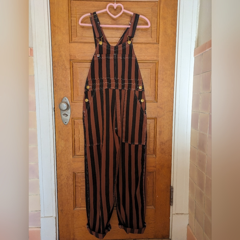 Big Bud Press BBP * Brown Stripe Overalls Sz XS